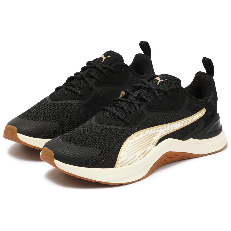 Puma Infusion Премиальные Удобные Простые Амортизирующие Поддерживающие Низкие Тренировочные Кроссовки Женские кроссовки Черные Белые Золотые 378784-01