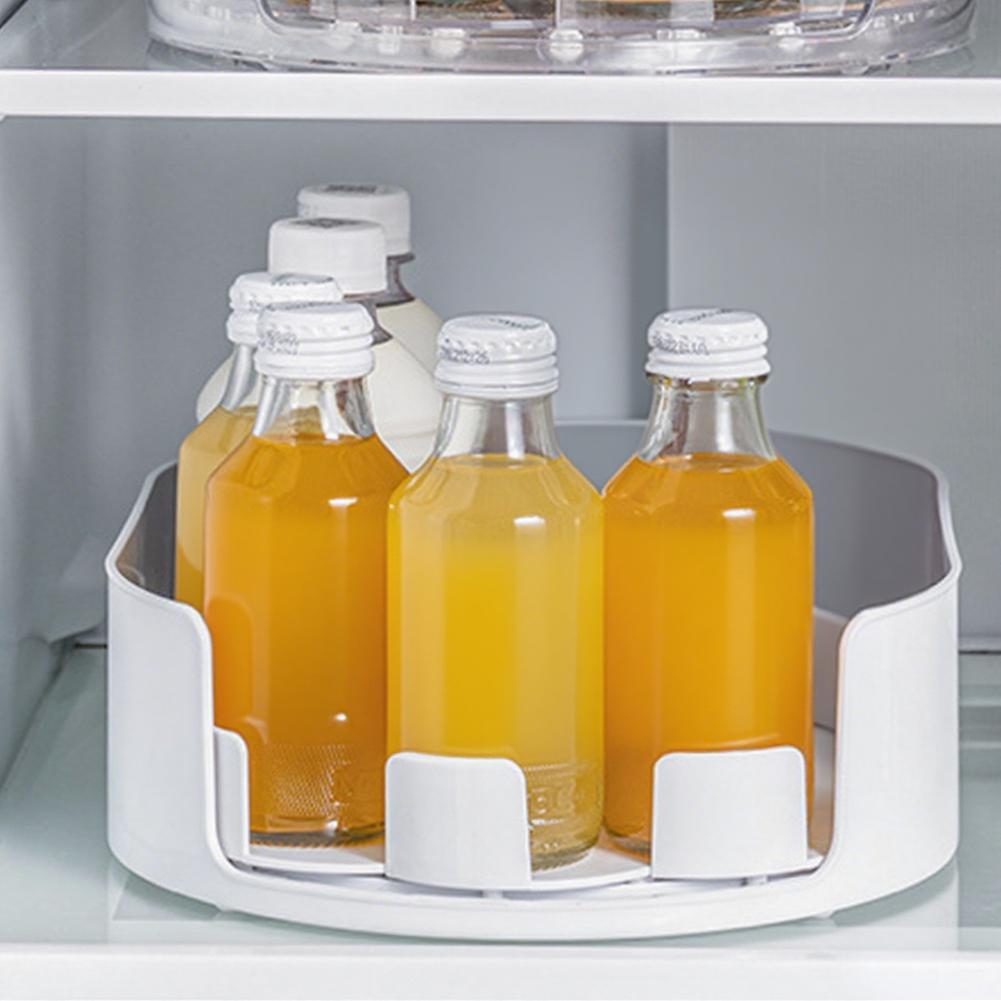 Вращающаяся полка для хранения в холодильнике, кухонная полка для хранения напитков и приправ, органайзер-подставка для ванной комнаты, шкафчика, холодильника, туалетного столика