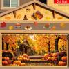 1pc Autumn Harvest Garage Door Banner - Colorful Maple Leaf and Pumpkin Patterns