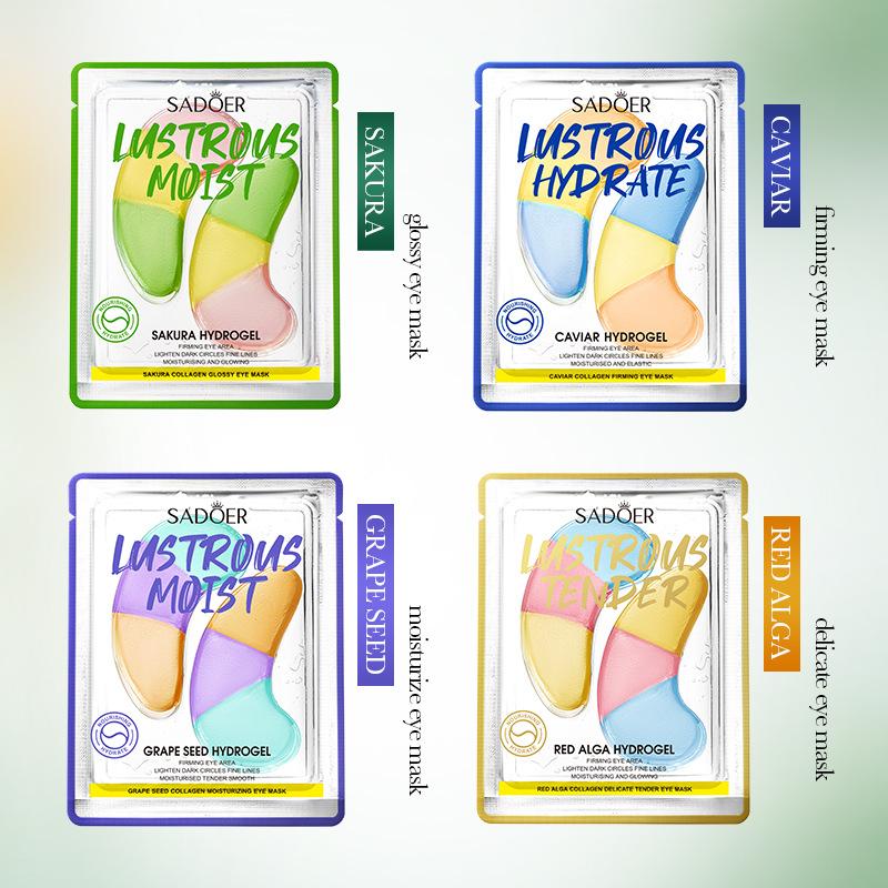 Маска для глаз с цветками вишни, против морщин, питательная, устраняет мешки под глазами, осветляет темные круги под глазами, икра, виноградные косточки, красные водоросли, коллагеновая маска для глаз