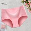 Women Underpants Mid Waist Solid Color Cotton Butt-lifted Good Breathability Elastic Quick-drying Sport Casual Briefs Female Panties