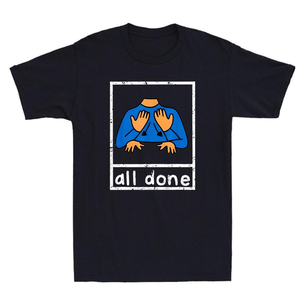 All Done Sign Language Speech Pathology Funny Vintage Men's Short Sleeve T-Shirt