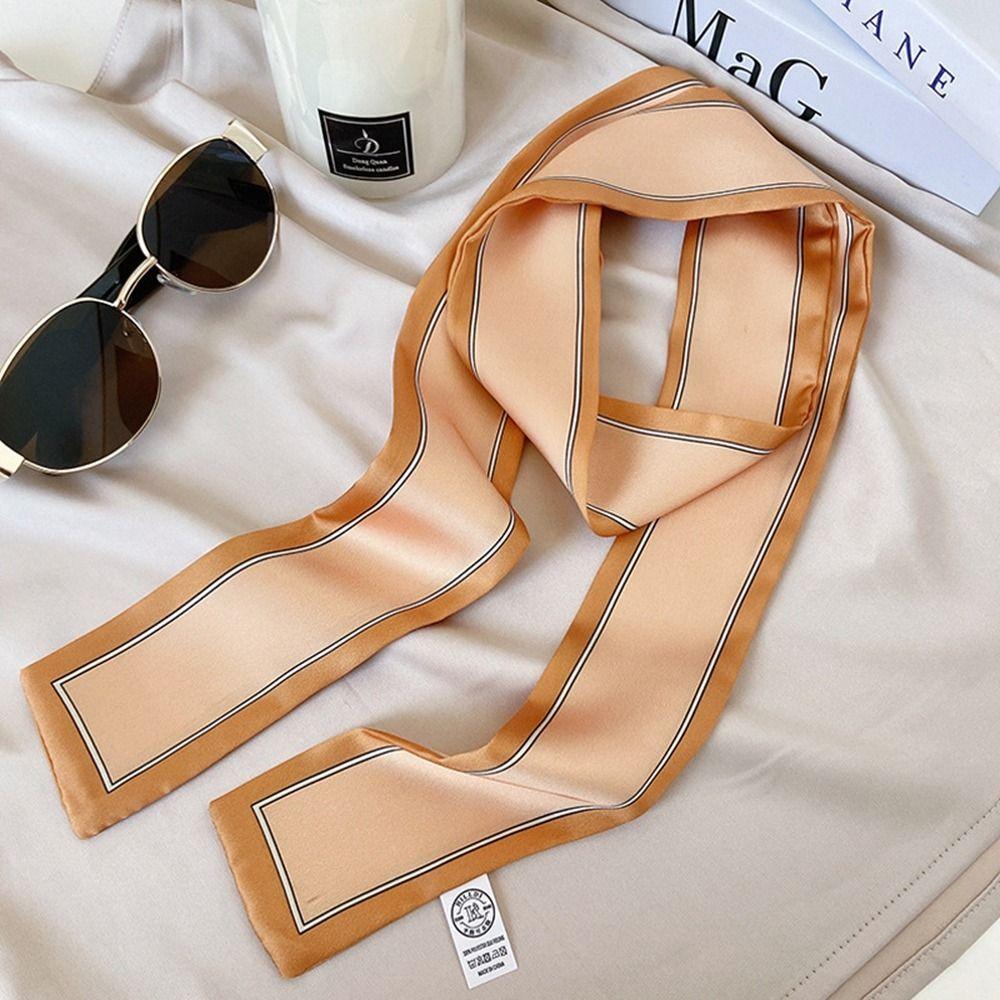 Ribbon Headband Printing Tie French Printed Scarf Silk Scarf Korean Style Scarves Small Long Scarf