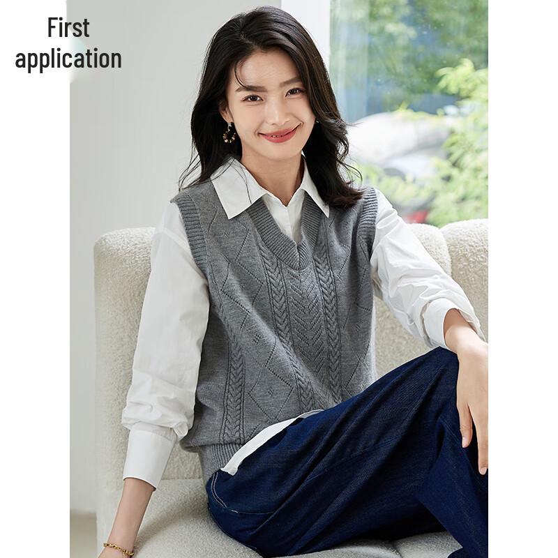 Чушень Женский Ретро Вязаный Жилет с V-образным вырезом для многослойности
