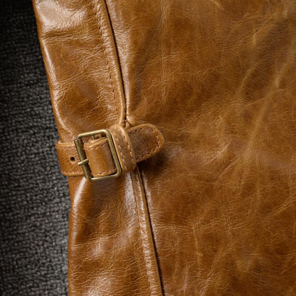 Классическая мужская куртка из натуральной коровьей кожи 1930-х годов, с эффектом изменения цвета, обработанная маслом и воском, коричневого цвета. Мужская одежда для осени.