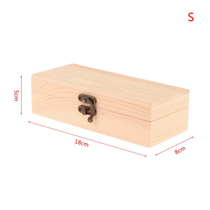 Прямоугольный деревянный ящик для хранения, органайзер, деревянный ящик для хранения, простой контейнер для хранения, пыленепроницаемый, с замком, шкатулка для ювелирных изделий