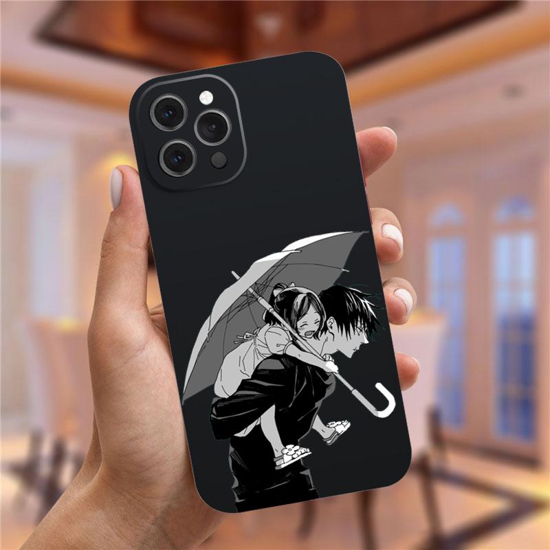 Jujutsu Kaisen Gojou Satoru Luxury Phone Case for iPhone 11 13 Shell for iPhone 12 Pro Max X XR XS 7 8 Plus SE 2020 Black Cover