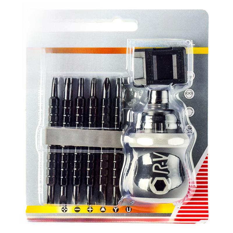 Набор многоцелевых отверток с трещоткой и крестообразными наконечниками 13 в 1