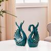 Modern Elite Swan Pair Ceramic Art Figurine | Beautiful Home Décor (2 Pieces, Dark Green, Medium) Latest