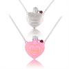 Love Potion Heart Bottle Pendant Necklace 3D Pink Bottle Angel Wings Crystal Necklaces for Women Lover Romantic Jewelry