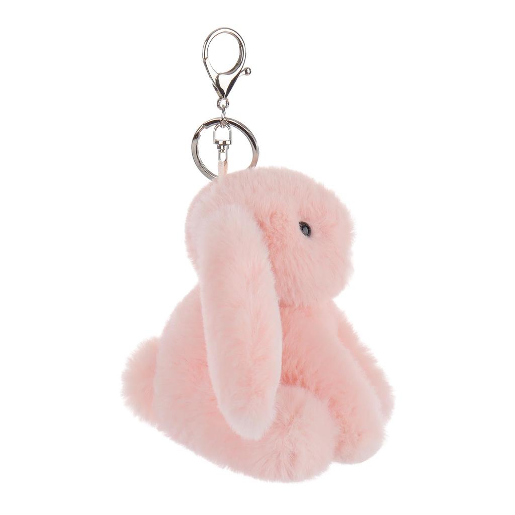 Apricot Lamb Pink Bunny Cute Soft Keychain Plush Toy, Perfect for Boys and Girls, Fits Kids Backpacks and Purses, 11cm