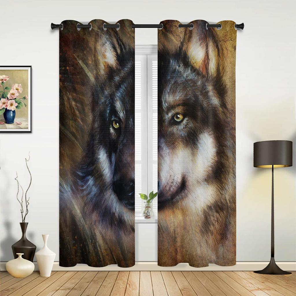 Шторы Животное Белый Волк для Спальни Гостиной Драпировка Кухня Детская Комната Занавеска для Окна Современный Домашний Декор
