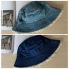 Солнцезащитная кружевная шляпа-панама с широкими полями, милая джинсовая шляпа-ведро для женщин