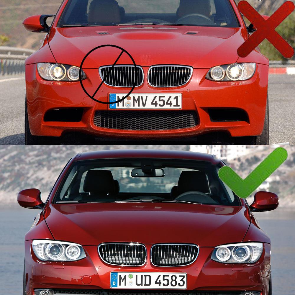 Front Grille Kidney Grill For BMW E92 E93 320I 328i 335i 2 Doors 2010 2011 2012 Car Styling Gloss Black Dual Line