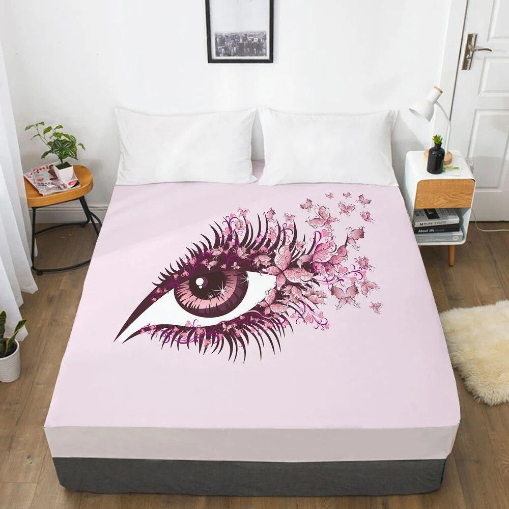 Простыня наматрасник с резинкой Простыни Постельное белье Простыня размера Queen King 90/160X200CM Magical Lash