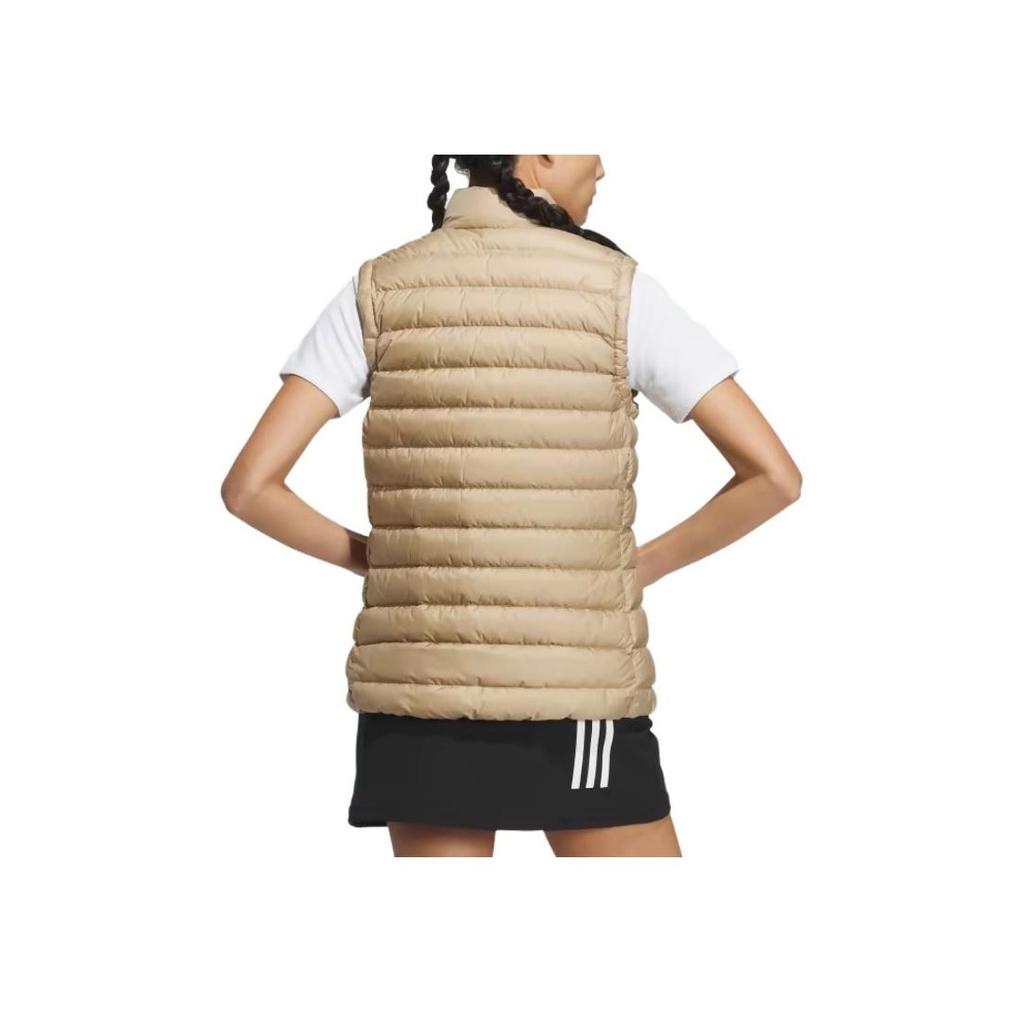 Adidas Solid Color Round Neck Zipper Sleeveless Vest Women Vests Yellow HZ6056