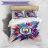 Manchester City Pattern Printed 3PCS Bedding Set Soft Skin-Friendly Washable Duvet Cover & Pillowcases Set All Season Bedroom