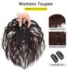 LUPU Natural Black Brown Synthetic Hair Pieces With Bangs Clip In Hair Extensions Hairpieces Heat Resistant Fiber For Women