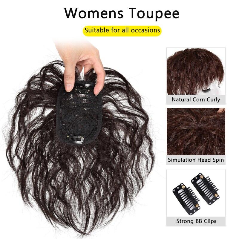 LUPU Natural Black Brown Synthetic Hair Pieces With Bangs Clip In Hair Extensions Hairpieces Heat Resistant Fiber For Women