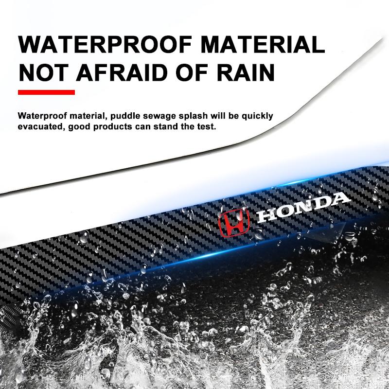 2 шт. Карбоновая наклейка на боковой порог двери автомобиля, полоса, защита от царапин, наклейка для рестайлинга для Honda Fit Mugen Insight Type S R VTEC DOHC Modulo Vezel Legend RR