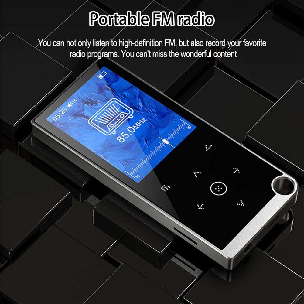 Bluetooth-совместимый Mp3-плеер без потерь 5.0, 2,4-дюймовый экран, Hi-Fi аудио, FM/электронная книга/рекордер/mp4-видеоплеер