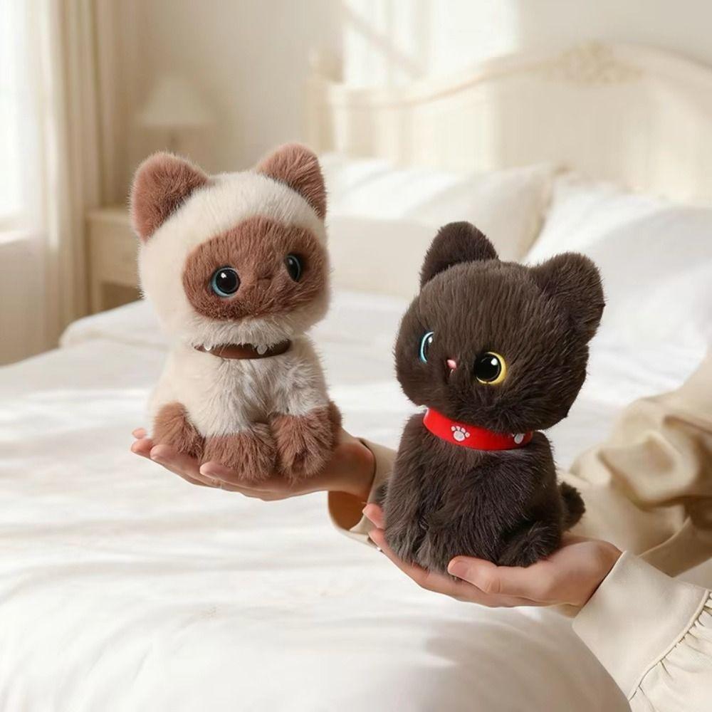 Stuffed Animals Pet Cat Doll Sitting Pose Stuffed Cat Boys Girls Kitten Plush Toys Desktop Decor