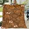 One Extra Large Teddy Bear Flannel Blanket, Featuring Ultra-Soft Brown Teddy Bears with Pink Accents, Ideal for All Seasons, Perfect for Use On Couche