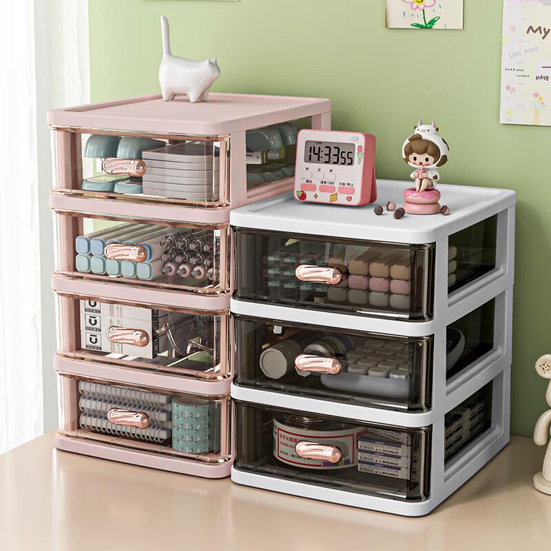 TRNFA Desktop Storage Box with Transparent Drawers