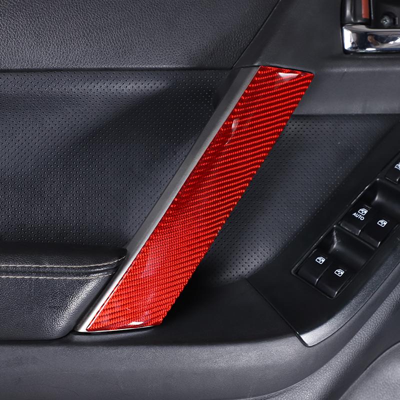 For Subaru Forester 2013 2014 2015 2016 2017 18 Soft Carbon Fiber Car Front Row Inner Handle Cover Trim Sticker Car