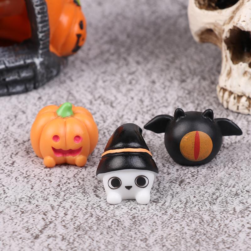 6 шт. милые миниатюрные фигурки из микропейзажа на Хэллоуин, поделки из смолы, украшение для рабочего стола в виде мини-сада фей