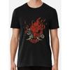 Men's Cyberpunk Samurai T-Shirt with 3D Printed Japanese Kanji& Katana- 100% Cotton Regular Fit Anime Manga Shirt Suitable for Anime Conventions&