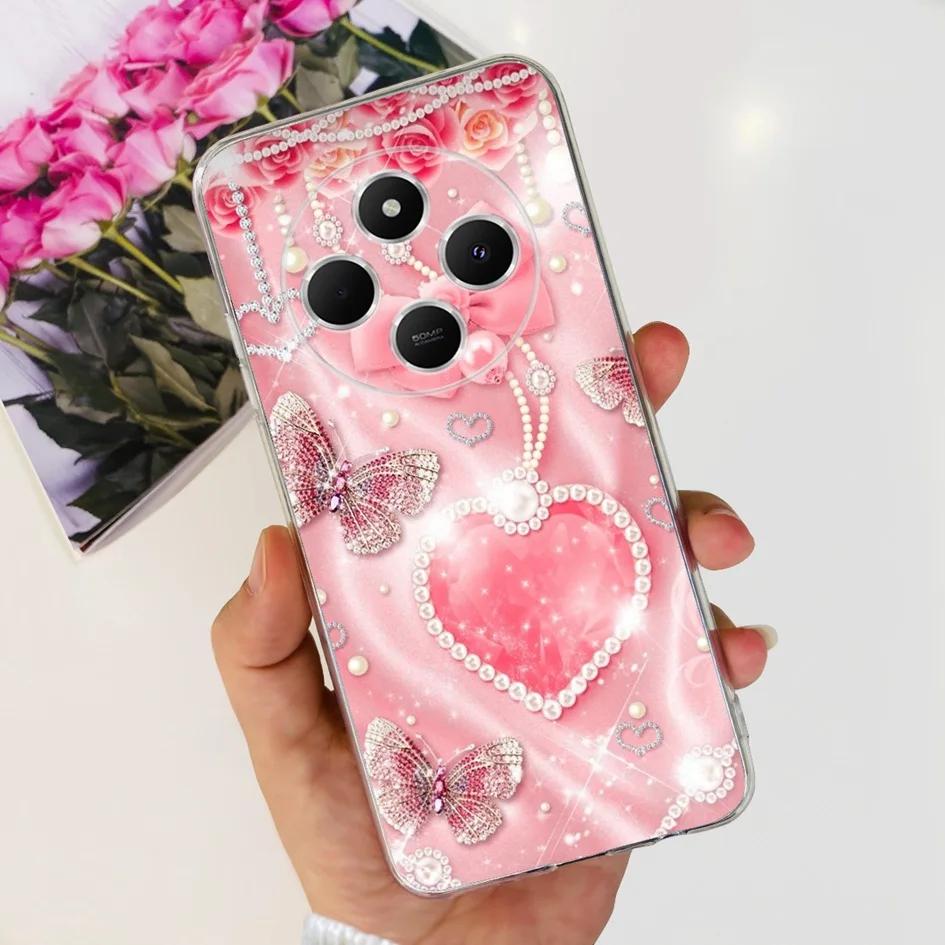 Чехол для Xiaomi Poco C75 2024 Новый Стильный Цветок Мягкий Прозрачный Силиконовый Чехол для Телефона Для Xiaomi Poco C75 4G C 75 PocoC75 Coque