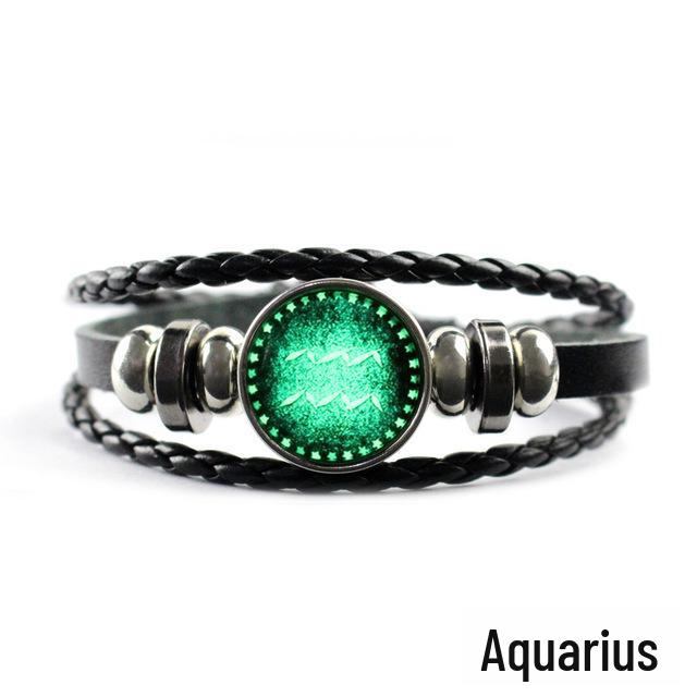 Кожаные браслеты со знаком зодиака - европейские и американские многослойные парные браслеты своими руками