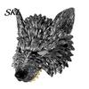 Wolf Costume Mask 3D Head Mask, High Elastic Lightweight Comfortable Werewolf Realistic with Adjustable Strap for Halloween Cosplay Party Photo Props