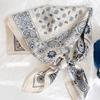 Spring New Vintage Fashionable Totem Silk Scarf Headscarf Women'S Versatile Cashew Flower Scarf Spring Summer Autumn Square Scarf