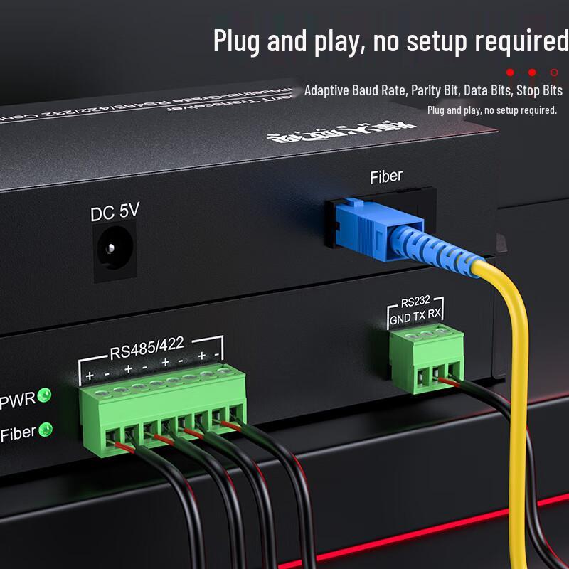 Industrial RS485/RS232 to Fiber Optic Converter