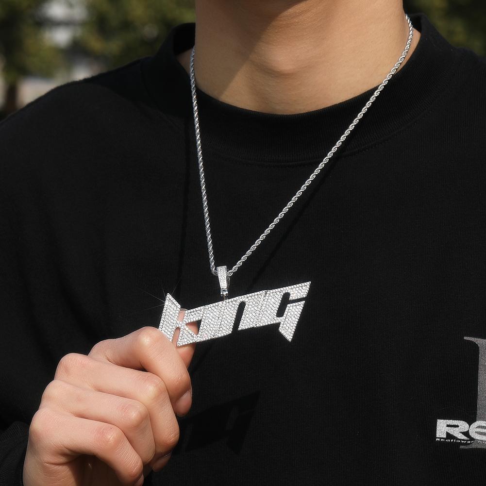 New Design Custom Letter Name Pendant Fashion Necklace Full CZ Bling Diamond Necklace Rapper Women Man Jewelry