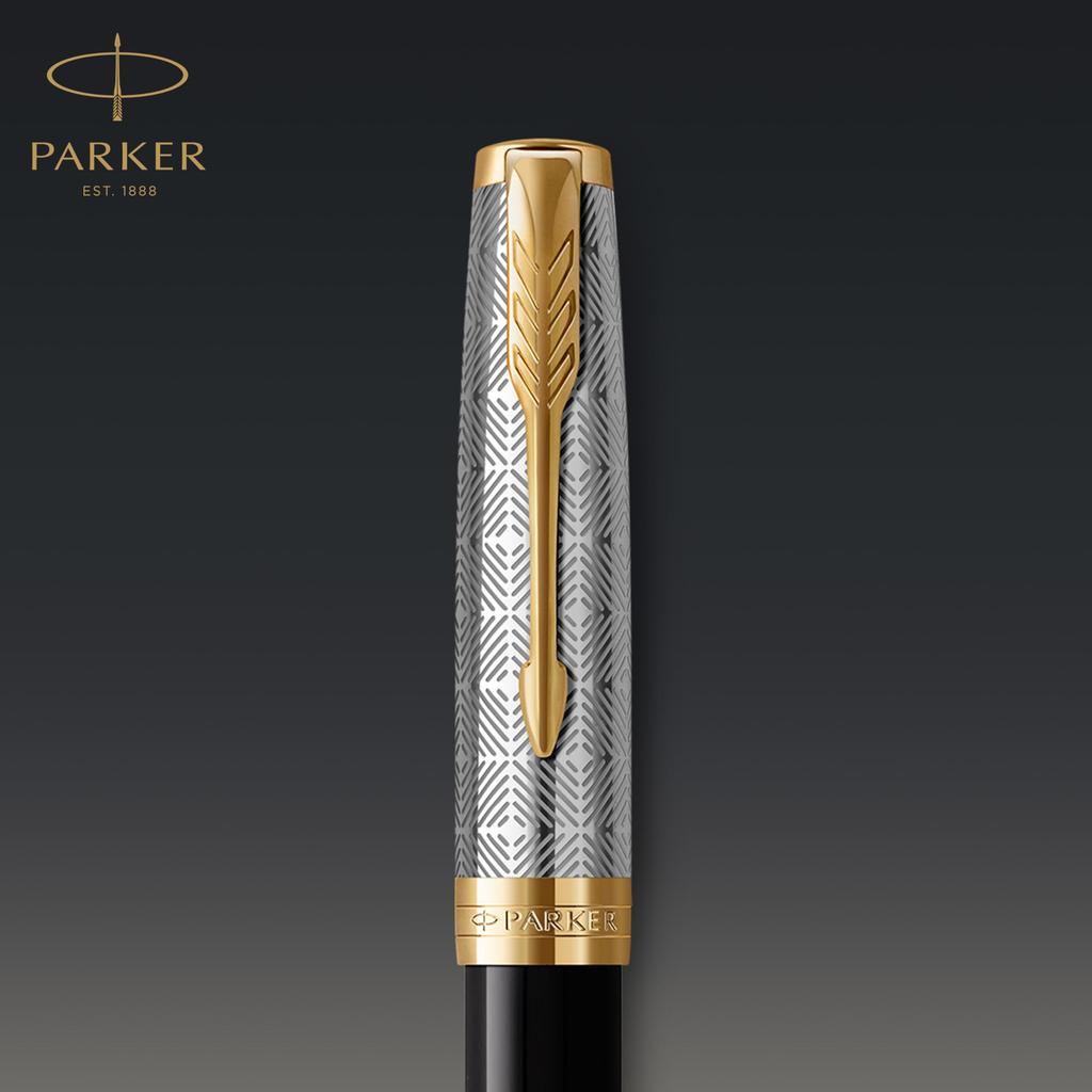 PARKER Sonnet Premium Металл Черный GT Перьевая Ручка Fine 18K Золото Подарочная Коробка Официальная 2119784 И Перо, Перо, Перо, В Комплекте, Импорт,