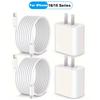 1-2 комплекта 30 Вт US PD Быстрая зарядка для iPhone 16 15 Pro Max iPad Samsung Xiaomi 1 м/3,3 фута Кабель USB C для быстрой зарядки Аксессуары