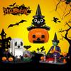 Halloween Building Set Blocks Toys Cat Pumpkin Ghost Witch Building Blocks Halloween Gifts for Girls Boys Children Kids Adults Interesting Educational