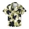 Men's Casual Loose Fit Hawaiian Print Short Sleeve Shirt Button Down Beach Vacation Shirt Lightweight Breathable Summer Top