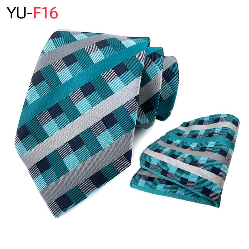 Мужской галстук из двух частей с цветочным принтом, полосатый галстук, деловой модный носовой платок, клетчатый галстук с пейсли