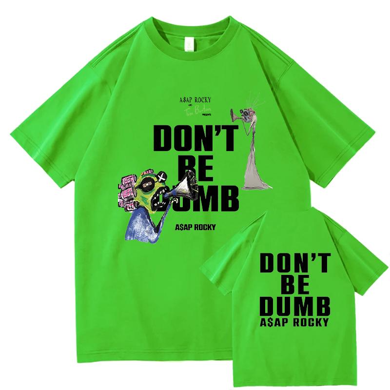 AAP ROCKY Don t Be Dumb Tour 2025 Graphics Print T Shirts High Quality Unisexs Harajuku Tshirts Summer Cotton Tees Shirt Fans Gift