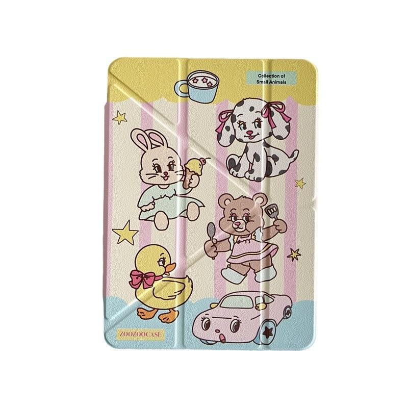 Cartoon Animal Car Design IPad 10.9 Inch Magnetic Detachable Case TPU Hard Shell With Auto Sleep Wake