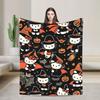 Leopard Hello Kitty Cartoon Blanket Fleece  Winter  Portable Lightweight Thin Throw Blankets for Bed Couch Bedspreads