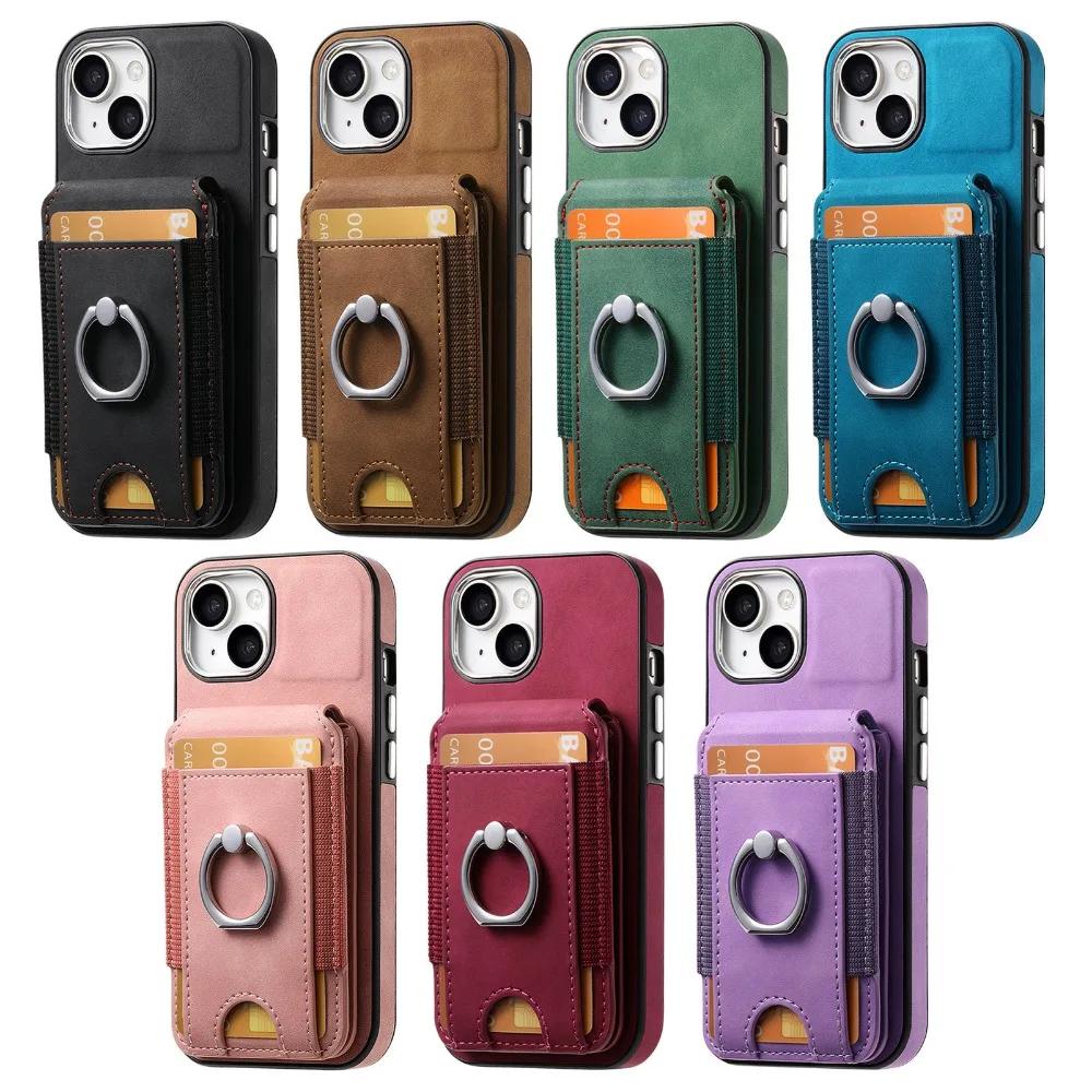 Чехол-кошелек с держателем для карт для iPhone 15 14 13 12 11 Pro Max X XS XR 7 8 6 6S Plus SE Чехол из ПУ кожи с подставкой
