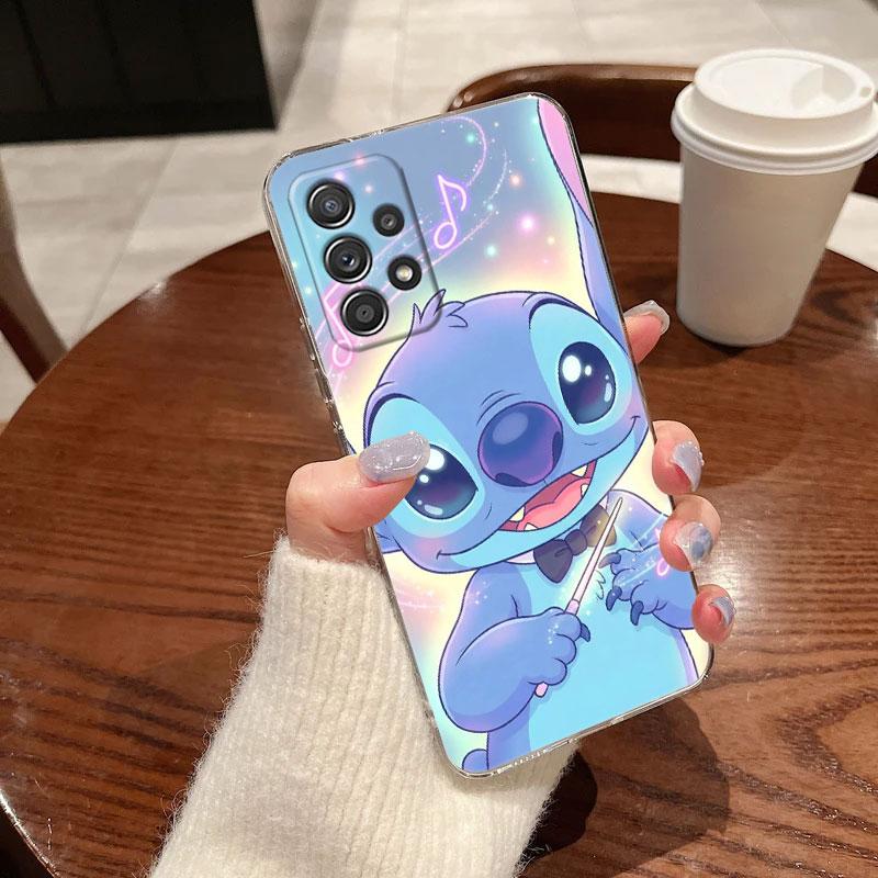 Прозрачный чехол для Samsung Galaxy A57 A37 A56 5G A36 Чехлы A55 A54 A35 A26 A07 A17 A16 A06 A34 A15 Мягкая накладка Мультяшный Стич Дисней