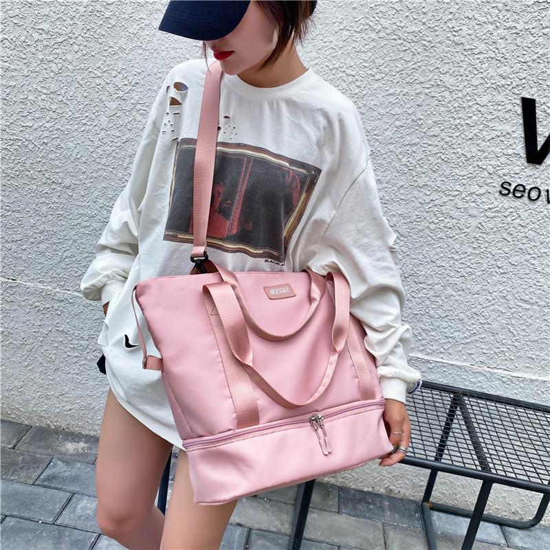 Дорожная сумка Портативная большая сумка Женская уличная дорожная сумка для сухого и влажного отделения для упражнений Фитнес-сумка