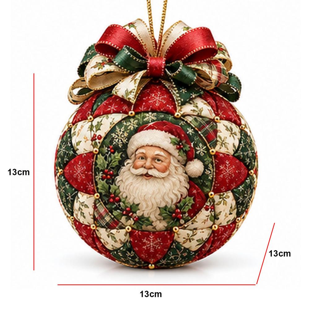 Cross-border Hot-Selling Patchwork Ornament Christmas Decorative Ball DIY Handmade Material Kit for Holiday Tree Hanging Festive Home Decor