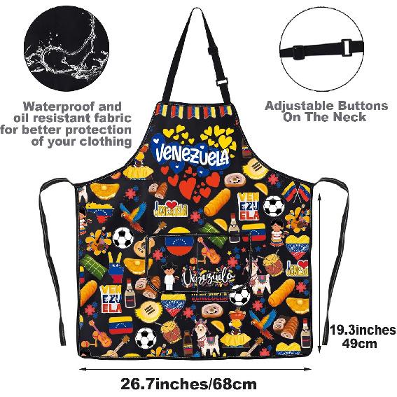 JNIAP Venezuelan Kitchen Apron Venezuela Lover Gifts Venezuelan Chef Gift Venezuela Flag Apron